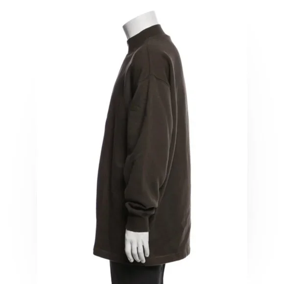 NWT Fear of God Essentials Relaxed Mock Neck Sweatshirt in “Wood” - Picture 3 of 10